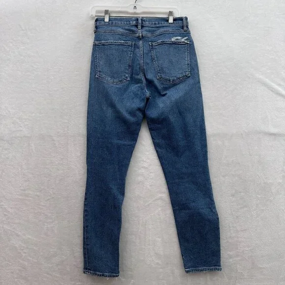Agolde Nico Jeans Womens 27 (32x25) Blue High Rise Slim Straight Leg Distressed - Picture 10 of 10